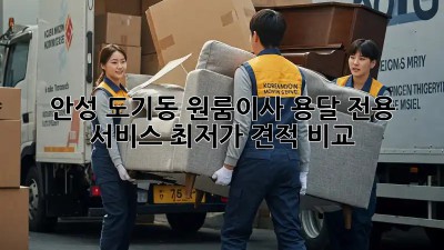 안성 도기동 원룸이사? 용달 전용 서비스 최저가 견적 비교! 🚚