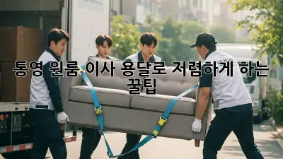 통영 원룸 이사, 용달로 저렴하게 하는 꿀팁!